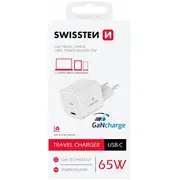 Swissten Gan Travel Charger Tīkla Lādētājs Usb-C 65W  22037020 8595217483804