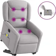 vidaXL Elektriska masāžas krēsls ar pacelšanas funkciju, izvelkams, Grey  3303233 8721102962158