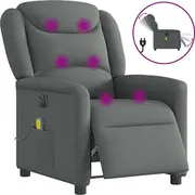 vidaXL elektriska masāžas krēsls, tumši pelēks, audums  3303185 8721102961670