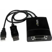 Adapteris Av Startech Dvi-D - Displayport  Usb-A Black Dp2Dvid2 065030848749