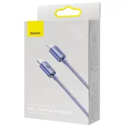 Baseus Type-C - Lightning kabelis, Crystal Shine sērijas ātrās uzlādes datu kabelis 20W 1.2M Purple Cajy000205  6932172602765