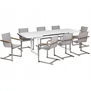 Āra mēbeļu komplekts 8 personām Beliani Valcanetto/Cosoleto metāls Beige  525040 Bel 4255664886156
