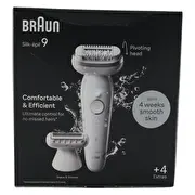 Braun Silk-Épil 9 9-041 epilators, Silver, 40 pincetes, Microgrip, ar akumulatoru, 100 - 240 V, 50/60 Hz  225212 7500435225212