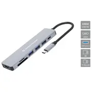 Conceptronic  7-1 Dock Usb-C-Hdmi/3Xusb-A/Sd/Tf/ 25Cm gr Donn19G 4015867230886 84718000