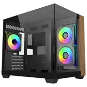 Cooler Master Elite 481 Wood Black/Holz, Tempered Glass x 2  E481-Khnn-S00 4719512160817