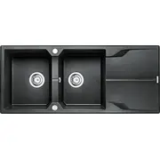 Divkameru virtuves izlietne Deante Andante ar noteci - grafit Black Zqn 2213  Zqn2213 5908212080344