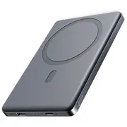 Joyroom Power Bank magnētiskai bezvadu uzlādei, Magsafe, 20W, CLightning. Pd 5000 mAh ar Type-C - kabeli, Gray Jr-Pbm08  Jr-Pbm08-Gry 6956116713294