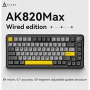 Spēļu mehāniskā tastatūra Ak820 Max ar magnētiskām slēdzenēm -Black-Gray-Yellow- Rgb  Ak820Max-Wm-Bgy 6976412982590