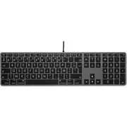 Klaviatūra Lmp Large Font Usb ar 110 taustiņiem, vada klaviatūra 2X un alumīnija augšējo vāku - franču Azerty space gray  24272 7640113436698