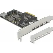 Kontrolieris Delock Pci Express x4 karte 4 x Usb Type-C  1 Type-A - Superspeed 10 Gbps zema profila forma, kontrolieris 90059 4043619900596