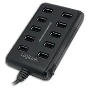 Logilink Usb-Hub 10-Port m. Netzteil  Black Ua0125 4052792006896 84718000