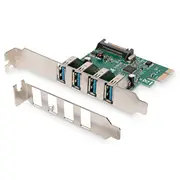 Parveidotājs Digitus  Usb 3.0, 4 Port, Pci Express Add-On card Ports A/F External, Vl805 chipset Ds-30221-1 4016032448082