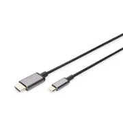 Parveidotājs Digitus  Usb Type-C to Hdmi Adapter Da-70821 1.8 m, Black, 4016032465072