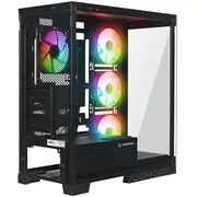 Rampage Hydra V2 Obudowa Pc akwarium 4X wentylator Argb czarna  Hydrav2-Black 8680096130014 Ob-Rmpg-0005