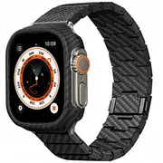 Siksniņa Pitaka oglekļa šķiedras Modern Apple Watch 1/2/3/4/5/6/7/8/9/10/11/Se/Se 3/Ultra1/2/3 Black  Awb2307 0749355415106