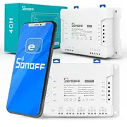 Sonoff 4Chpror3 Viedais Wi-Fi un Rf 433 Mhz slēdzis līdz četrām līnijām  M0802010004 6920075775815