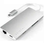 Satechi Aluminium Adapter V2 Usb-C Usb-C, 3X Usb-A, 4K Hdmi, czytnik kart micro/SD, Ethernet Srebrny  St-Tcma2S 879961007133 20864270361