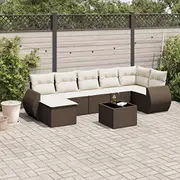 vidaXL 8 daļu dārza atpūtas mēbeļu komplekts ar spilveniem, brown  3221692 8721012940444