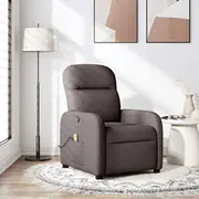 vidaXL Saliekams masāžas krēsls, dark brown, ar auduma apdari  4015537 8721158335432