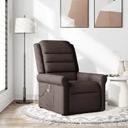 vidaXL Saliekams masāžas krēsls, dark brown, ar auduma apdari  4015651 8721158336576