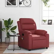 vidaXL Saliekams masāžas krēsls, Wine Red, apvilkts ar mākslīgo ādu  373497 8721012202504