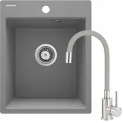 Zlewozmywak granitowy z baterią 1-Komorowy  Zrcps103 5907650886457