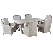 Āra mēbeļu komplekts Beliani Cascais 6 personām ar spilveniem, tehnorattans Beige  502677 Bel 4255664874313