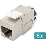 Digitus Cat.6A Keystone-Modul Silber, 8 Stück, mit intelligentem Kabelmanager  Dn-93617-8 4016032490616