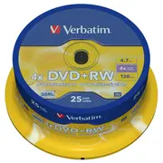DvdRw Verbatim 4,7Gb 25Pcs Pack 4X Spindel silver retail  43489 0023942434894 85234190