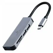 Gembird Hubs Usb Type-C 3-Port ar Karšu Lasitāju  Uhb-Cm-Cru3P1U2P2-01 8716309124232