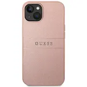 Guess Pu Leather Saffiano Case Aizsargapvalks priekš iPhone 14 Plus / rozā  Guhcp14Mpsasbpi 3666339088675
