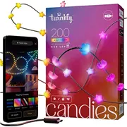 Ziemassvētku eglīšu gaismas Twinkly Candies - 200 zvaigžņu formas Rgb Led lampiņas, zaļš vads, Usb-C  Twks200Rgb-G 8053614841226