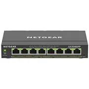 Netgear Gs308Epp Poe Switch 8 Port Gigabit Ethernet Lan 123W Plus Managed Netzwerk mit Igmp Snooping, Qos, Vlan, lüfterloses Metallgehäuse  Gs308Epp-100Pes 0606449153095