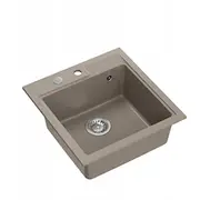 Peter 110 Graniteq zlewozmywak granitowy soft taupe 1-Komorowy z/o 50X52X20 z syfonem i zaślepką  brak 5905505503979