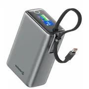 Swissten Ārējas Uzlādes Baterija 25000 mAh 96.25Wh 100W Ar iebūvētu Usb-C vadu  22013977 8595217493346