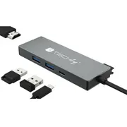 Techly Usb-C centrmezgls 4 vienā  Iusb32C-Hub4Hpd 8059018366952 85299030