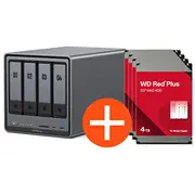 Ugreen Nasync Dxp4800 Plus Nas sistēma 4-Bay 16Tb ar 4X Wd Wd40Efzz cieto disku - 4 Tb  6941876232611