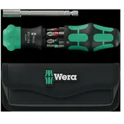 Wera Kraftform Kompakt 28 Ra mit Tasche Black/Grün, 6-Teilig, 1/4, Ratschenfunktion und Edelstahl-Bithalter  05051520001 4013288234049