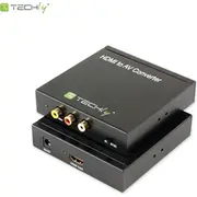 Adapteris Av Techly Rca Cinch x3 - Hdmi Black 301672  8057685301672