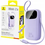 Baseus Enerfill Fc21 Qpow 3 Ultra 20000 mAh 22.5W Purple akumulatora lādētājs  6932172691226 20881863973