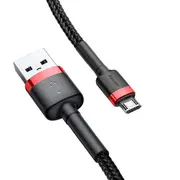 Baseus Micro Usb Cafule kabelis 2.4A 1M Red  Black Camklf-B91 6953156280342