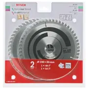 Bosch divpakas ripzāģa asmeņi Optiline Wood 190X2,6/1,6X30X48Z  Multi Material 190X2,4/1,8X30X54Z B2608644655 2608644655 3165140989169