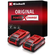 Einhell Akku Power-X-Change Plus Twin-Pack 18Volt 3,0Ah Rot/Black, 2 Stück, ohne Ladegerät  4511631 4006825673692