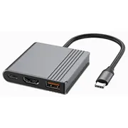 Gembird A-Cm-Combo3-05 Usb Type-C 3-In-1 daudzfunkciju ports  Hdmi Usb-C video, space grey 8716309137263 Kbagemada0112