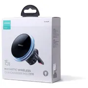 Auto turētājs Joyroom ar 15W Qi induktīvo lādētāju Saderīgs Magsafe gaisa ventilācijas atverei, silver Jr-Zs291 Black  vent 6941237197160