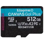 Kingston Canvas Go Plus G4 Microsdxc Atmiņas Karte 512Gb  Sdcg4/512Gbsp 740617348071