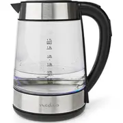 Nedis Kawk320Egs elektriskais tējkanna 1,7 l 2200 W Nerūsējošā tērauda, Caurspīdīgs  5412810320707