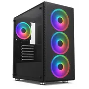 Obudowa 1Stcool Rainbow Mid Tower Atx Au przezroczysty panel boczny 4X 120Mm Fan 650W 88 Black  Ml-Rainbow4-Rgb-650 8594192891772