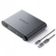 Orico 10W1 Usb-C z obudową M.2 Nvme/Sata, audio 3,5Mm, Rj45, Hdmi 4K60Hz, Pd 100W  Ptm1-Gy-Ep 6942227103734 Nb-Dok-Orco-004