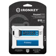 Usb-Stick 512Gb Kingston Ironkey Keypad 200 retail  Ikkp200/512Gb 0740617345476 85235110